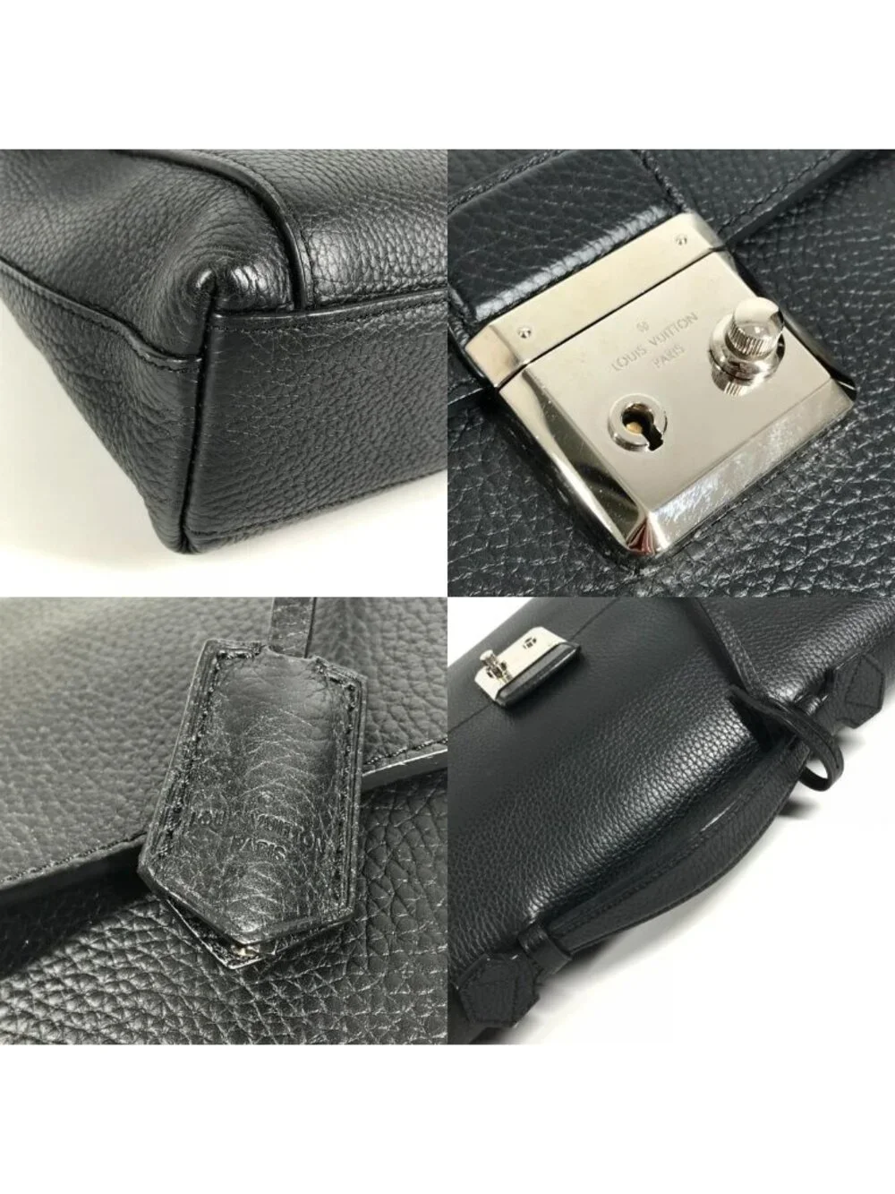 Louis Vuitton Business Bag Dorian Taurillon Leather Black